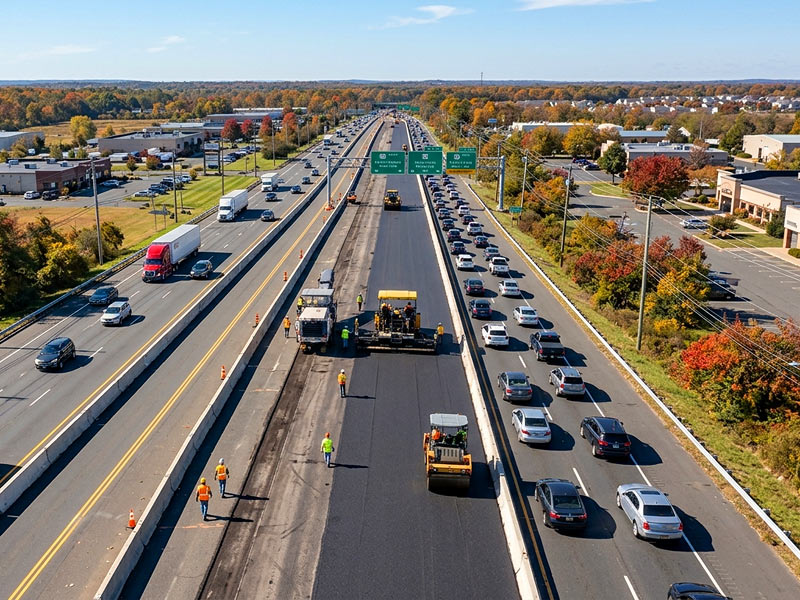 Drone Aerial Photography & Videos for Roadwork in Burlington, NJ 08016 | Skyhigh Visuals